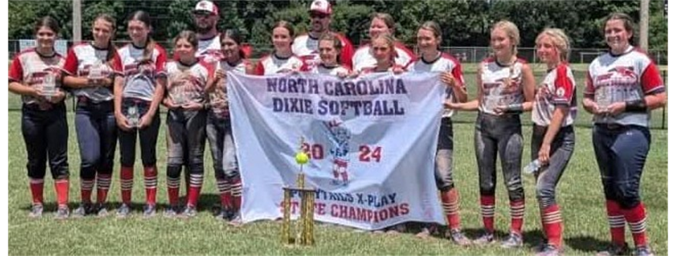 2024 NC Dixie  Ponytails X-Play State Champs and World Series Sportsmanship